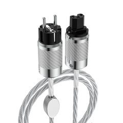 HI-End Silver Plated Braided audiophile power cable Euro & US connectors hifi
