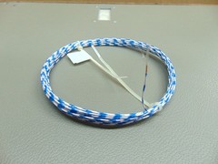 25 ft Vintage 26 AWG Silver plated copper Kapton PTFE Wire White Blue 19 strand