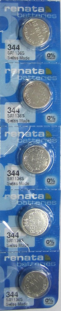 5 Renata 344 – SR1136SW Silver-Oxide Battery 1.55V