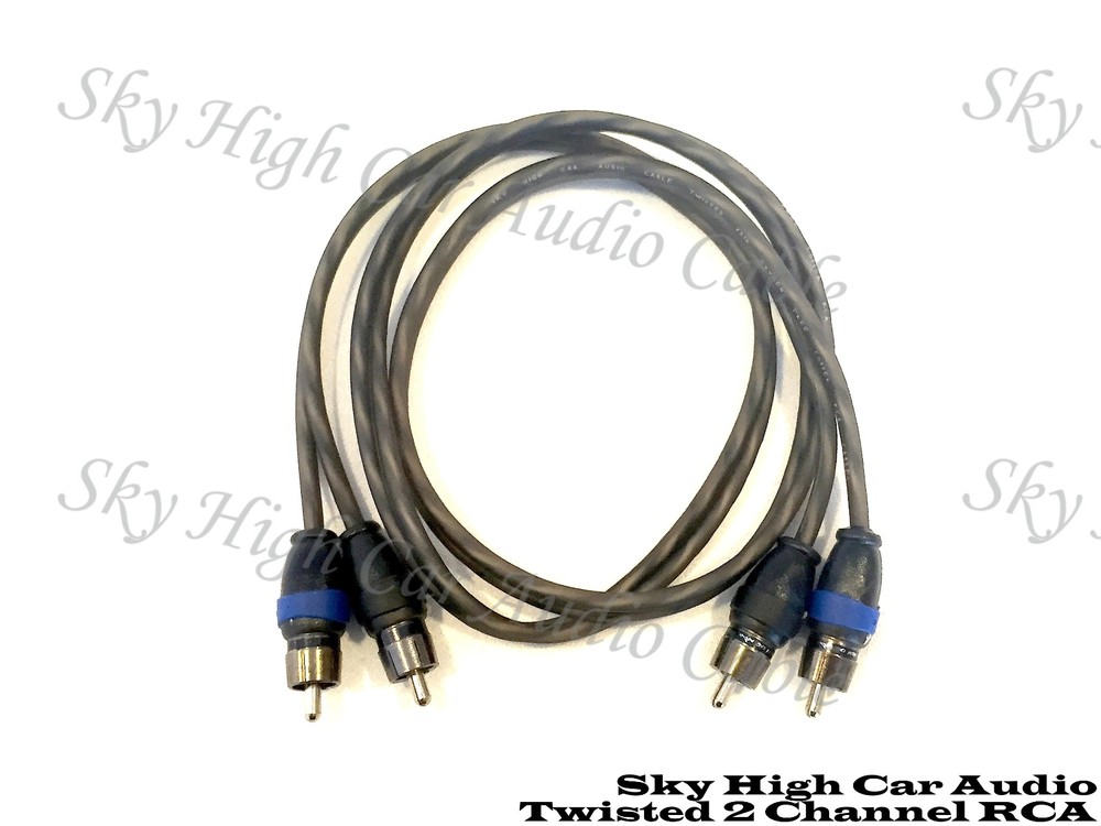 Sky High Car Audio 2 Channel Twisted 1.5 ft RCA Cables Coated 1.5′ OFC 1 1/2