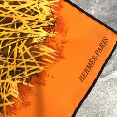 Hermes Calle90 Scarf Bengal Tiger Orange 15541 90cm x 90cm Silk Orange Color Sca