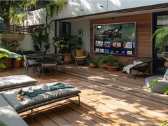 Sylvox 43in Outdoor TV Partial Sun Google TV QLED Dolby 1000nits IP55 Waterproof