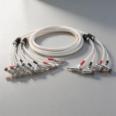 OCC Silver Plated Cord with Angle Banana Plugs HiFi Audio Bi-wire Speaker Cable