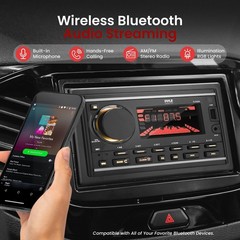 Pyle Power Amplifier Double DIN Bluetooth LCD Display Black Panel