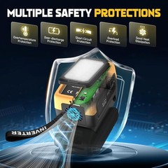 240W Pure Sine Wave Power Inverter for DeWALT 20V Battery PD 140W USB-C AC Outle