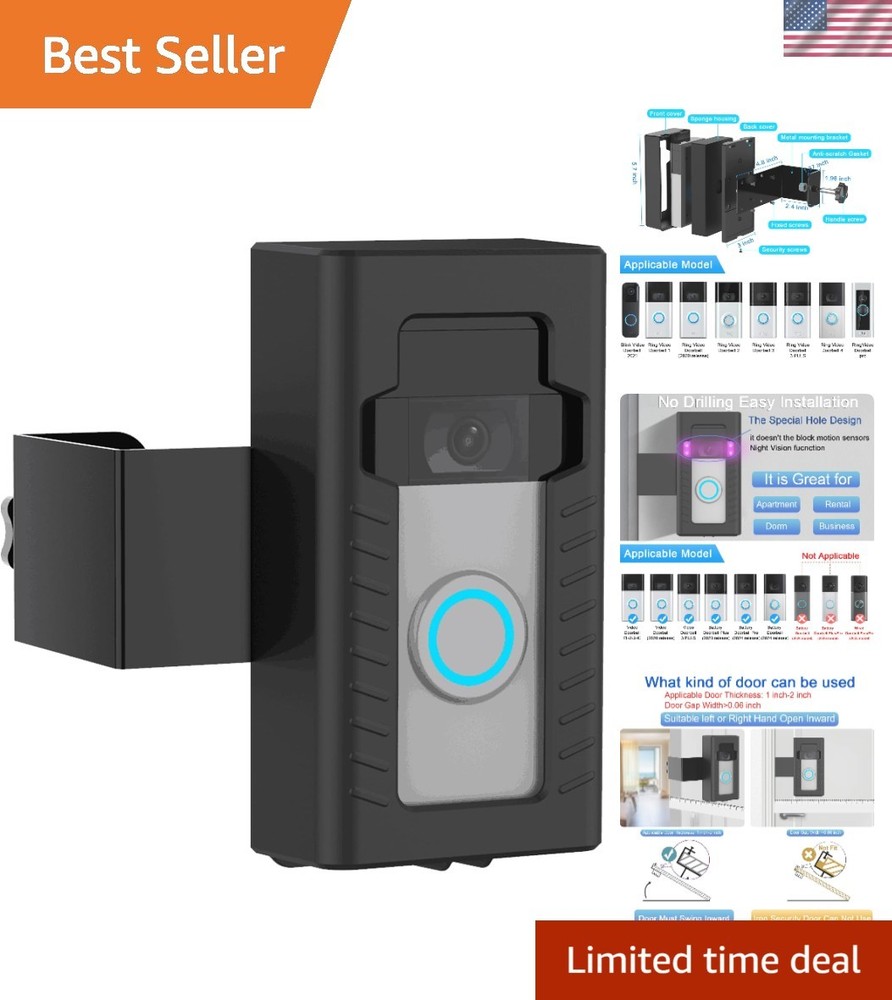 Anti-Theft Adjustable Video Doorbell Mount for Ring/Blink – Easy Installation