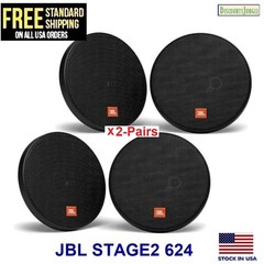2-Pairs JBL Stage2 624 6.5″ 6-1/2 inch Car Audio 2-Way Coaxial Speakers 240W Max
