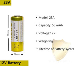 23A 12V Alkaline Battery 5-Pack for Garage Door Opener Remote Control A23 MN21