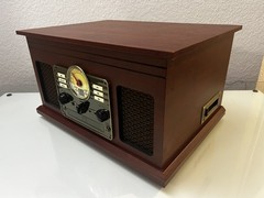Victrola Nostalgic 6-in-1 Bluetooth Record Player & Multimedia Center – Mahogany