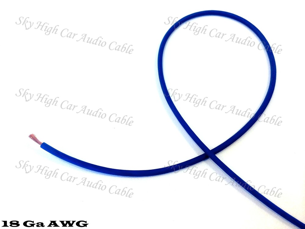 100 ft 18 Gauge AWG Primary / Remote Wire BLUE Sky High Car Audio Lead Ga Feet