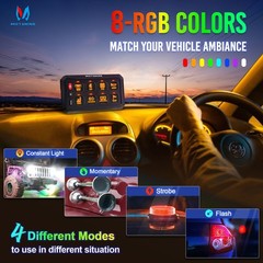 RGB 8 Gang Switch Panel, Circuit Control Relay System Box for Truck Offroad Boat
