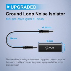 Effortless Plug-and-Play Ground Loop Isolator with 3.5mm Audio Cable Included