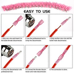 200pcs Heat Shrink Bullet Wire Connectors 22-10AWG Male Female Crimp Terminals
