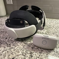 BOBOVR VR Head Strap w/ Battery Pack for Headset – White/Black