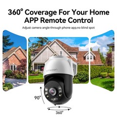 8MP PTZ Security Camera System 12” Monitor Outdoor Wireless Audio PTZ 10CH 2TB