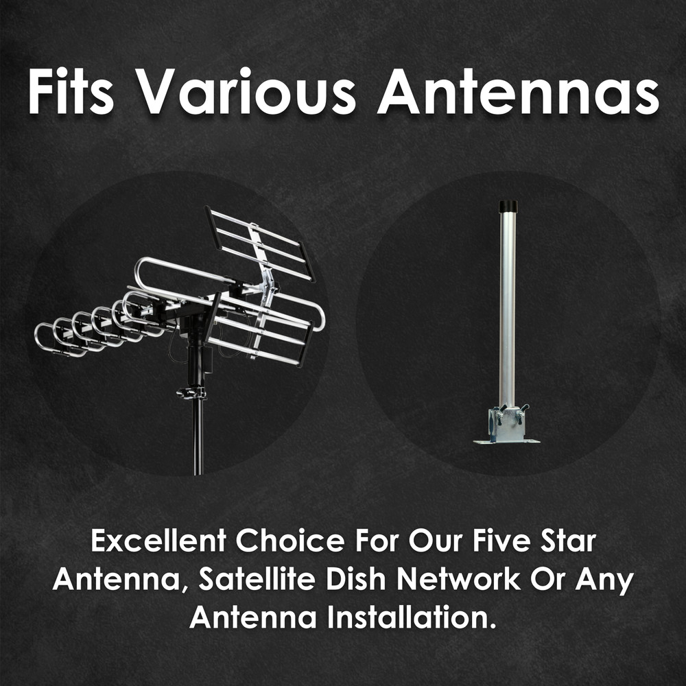 Adjustable TV Antenna Mount Kit for Attic/Roof/Wall Weather Proof Easy Install