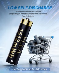8 Pack AAA 1512mWh 1.5V Rechargeable Lithium Batteries With Fast Charger Box