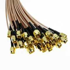 5Pcs RG316 SMA male to SMA male plug crimp connector Lot RF Coax Coaxial Cable
