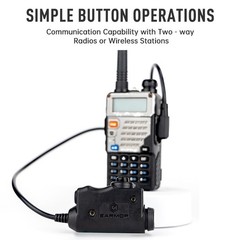 EARMOR Military standard PTT For Kenwood, Baofeng, Woxoun Tactical Headset