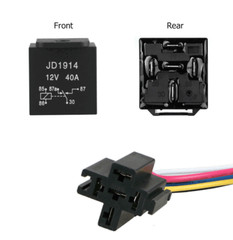 5 Pack 12V 30/40 Amp 5Pin SPST Automotive Relay w/Wires & Harness Socket Set