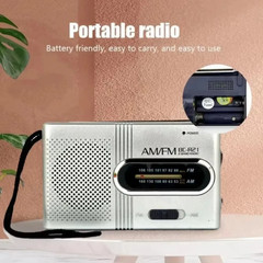 Portable AM FM Mini Radio Emergency Pocket Radio Speaker Battery Operated Travel