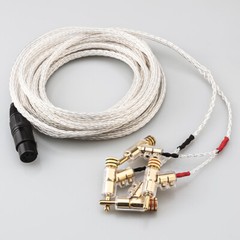 OCC Silver Plated HiFi Audio Speaker Cable 4Pin XLR Female to 4 Banana Connector