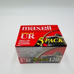 Maxell UR 120 Audio Cassette Tape 5 Pack Normal Bias Vintage Blank NEW SEALED