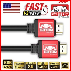 8K HDMI 2.1 UHD Cable HDTV 3D 2160P HDR 120Hz 48Gbps Dolby HDCP 2.2 RGB 4:4:4