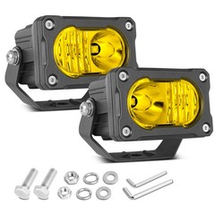 2x 3″ LED Pods Light Bar Amber Yellow Fog Lamp Offroad Driving Pod Truck ATV UTV