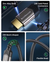Micro HDMI to HDMI Cable (6FT, 4K@60Hz HDR, Male to Male, 3D, 18Gbps Braided …