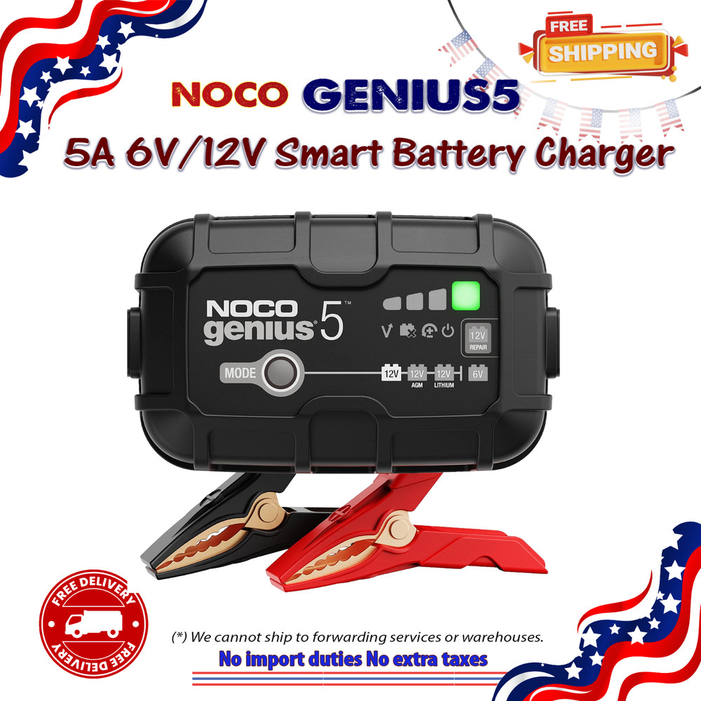 NOCO GENIUS5 5A Smart Battery Charger 6V 12V Maintainer for Lithium Lead Acid