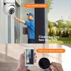 360° 1080P IP E27 Light Bulb Camera Wi-Fi Wireless Smart Home Security IR Night