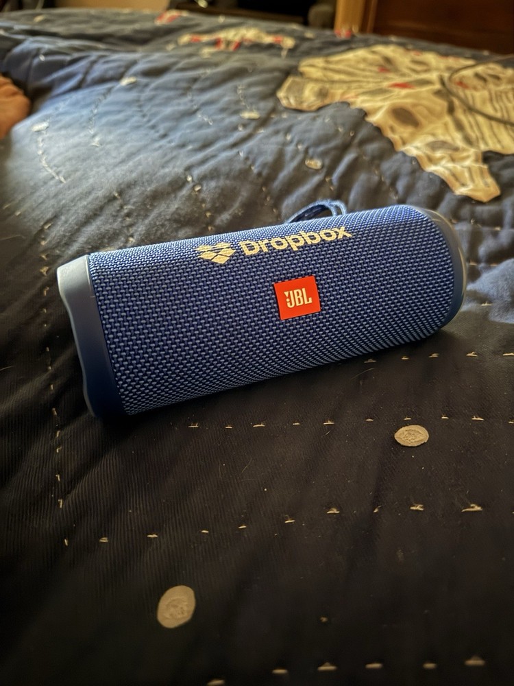 JBL Flip 4 Bluetooth Speaker (Blue) Dropbox Branded Works Awesome