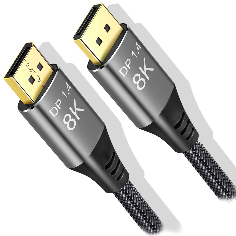 8K DisplayPort 1.4 Braided Cable 15FT-30FT Ultra HD 8K@60Hz 4K@144Hz Support