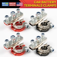 Car Marine Top Post Battery Terminals Clamp Connectors Positive Negative Ends 4X
