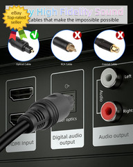 Optical Audio Splitter 1 In 2 Out Toslink Digital Fiber Cable TV Soundbar 0 5M
