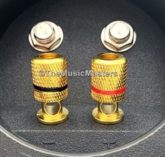Gold Banana Speaker Screw Terminal Cup Dual 1/4″ Jacks Home Pro Studio Cabinets