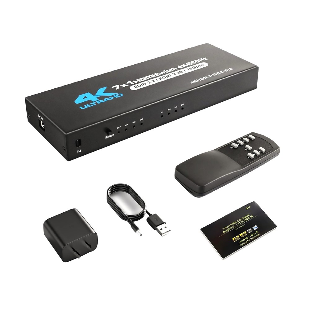 7 in 1 out HDMI 2.0 Switch 4K Switcher For LCD TV/Blu-Ray players For PS3/ PS4