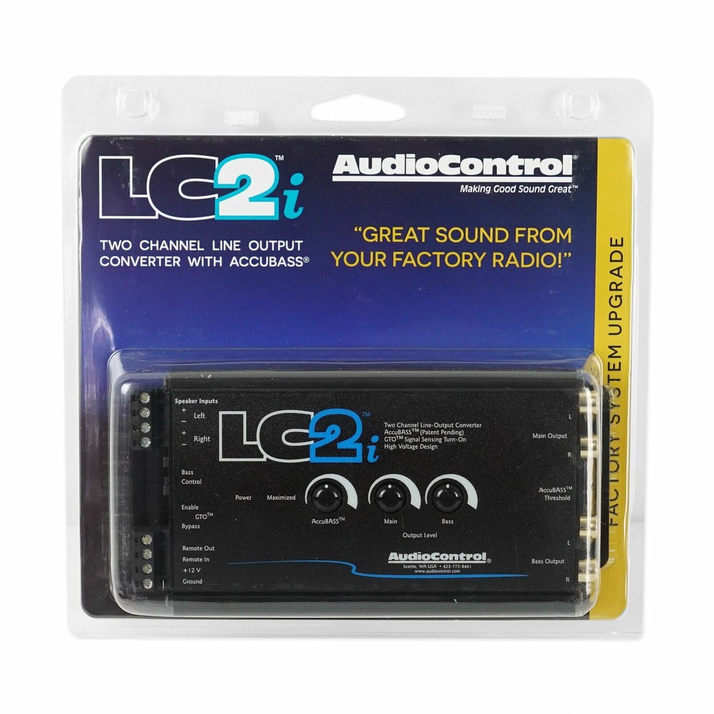 AUDIOCONTROL LC2i BLACK 2 CHANNEL LINE OUTPUT CONVERTER WITH ACCUBASS