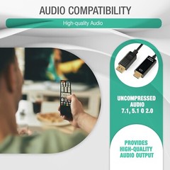 4K Display Port DP to HDMI Cable Adapter Converter 2160P 60Hz HDR UHD Dolby 6FT