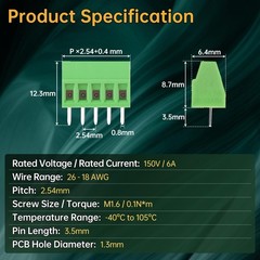 54 Pcs 2.54mm Pitch PCB Mount Screw Terminal Block Connector, 2P 3P 4P 5P 10P…