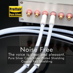 Pair Hi-Fi 5N Pure Silver Audio RCA Cable Hi-end RCA Connector Interconnect Wire