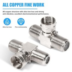 F-Type RG6 Coax Splitter Combiner Adapter for TV Antenna Cable, 3-Way (2 Pack)