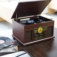 10-in-1 Bluetooth Record Player Multifunctional 3-Speed Turntable Vinyl Record