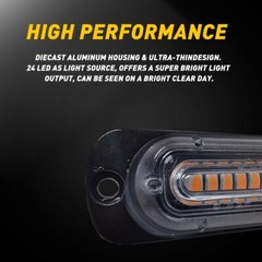 2pcs 24 LED Strobe Lights Emergency Flashing Warning Beacon Yellow Amber 12V EXV