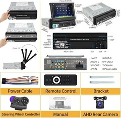 Radio Para Auto Con Pantalla 1 Din Sencillo Pantalla Tactil Bluetooth MP5 GPS FM