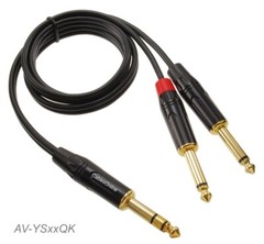 1/4″ (6.3mm) TRS Stereo Male to 2-1/4″ TS Mono (Tip/Ring) Male Audio Cable
