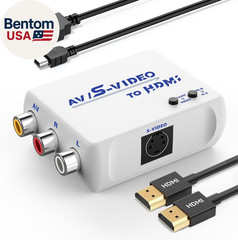 Rca/S-Video to HDMI Converter Adapter, Support 4 : 3/16 : 9 Aspect Ratio Switch,