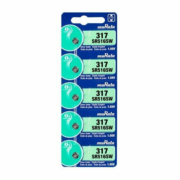 5 SONY 317 SR516SW Silver Oxide batteries 1.55V mercury free Super Fresh