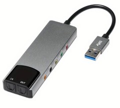 5.1 Channel USB 2.0 Surround Sound Adapter W/ Volume Control Optical Audio Input